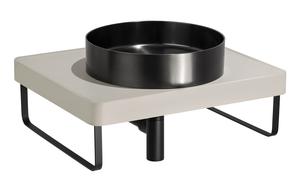 Abode Tableau/Iox Shelf & Round Basin Set - Pebble Grey w/Matt Black Finishes